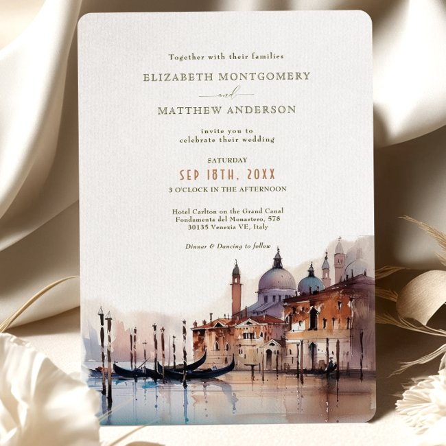 Venetian Splendor Wedding Basilica Della Salute In Invitation