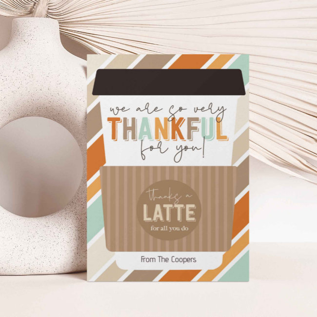 Very Thankful For You Coffee Gift Invitations Holder