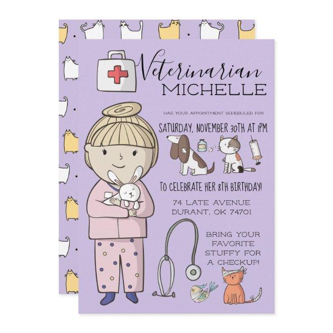 Veterinary Themed Kids Party Invitation