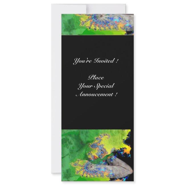 Vibrations Of Matter , Green Yellow Black Invitation