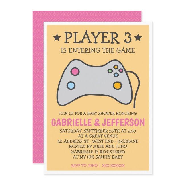 Video Game - Computer Game Baby Shower Invitation