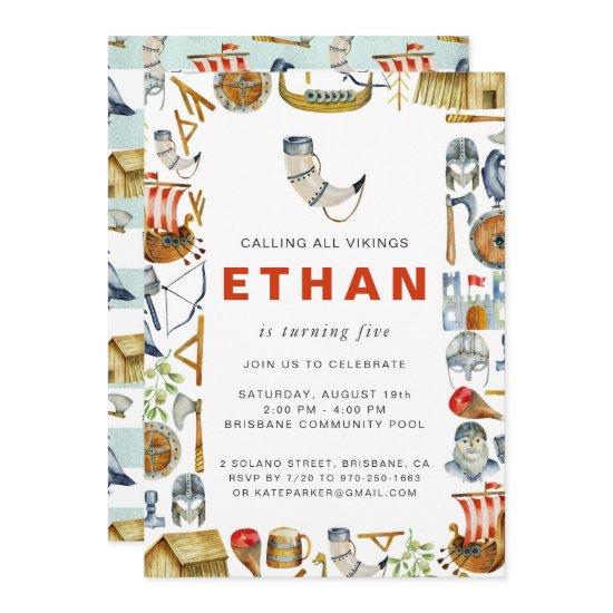 Viking Themed Birthday Party Invitation