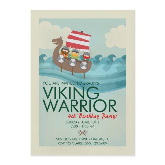 Viking Warrior Birthday Invitation