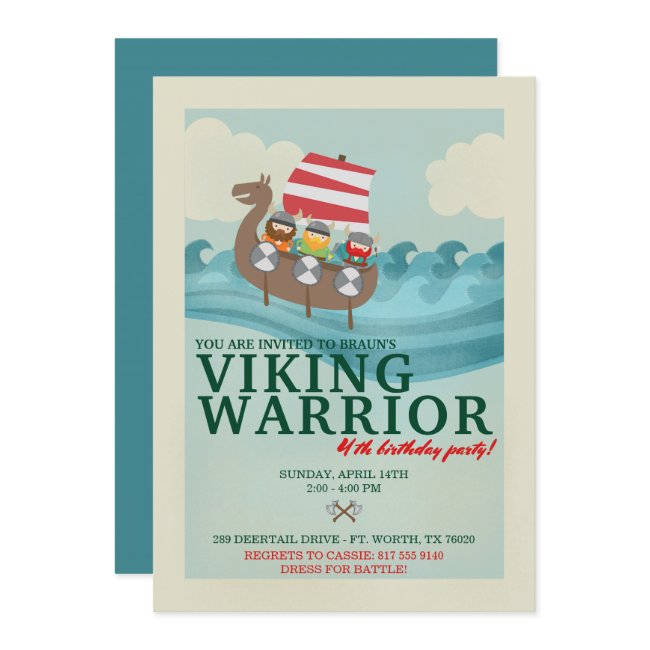 Viking Warrior Birthday Party Invitation