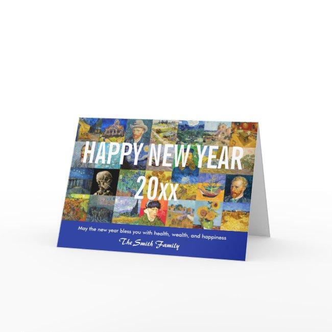 Vincent Van Gogh - Happy New Year Patchwork Holiday Invitations