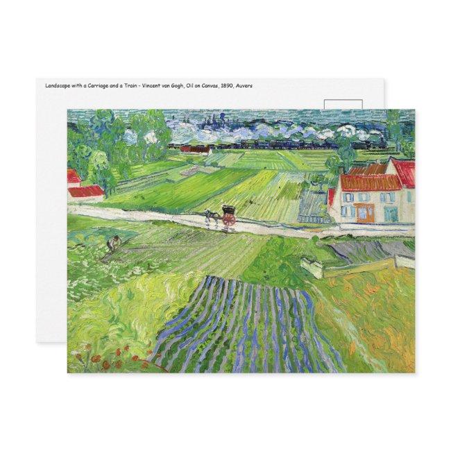 Vincent Van Gogh - Landscape With Carriage & Train Postinvitations