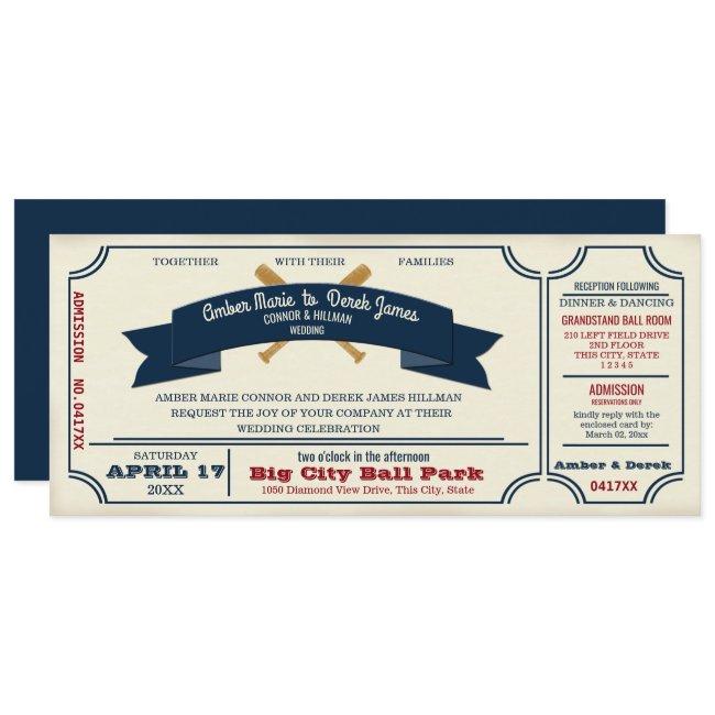 Vintage Baseball Wedding Invitation