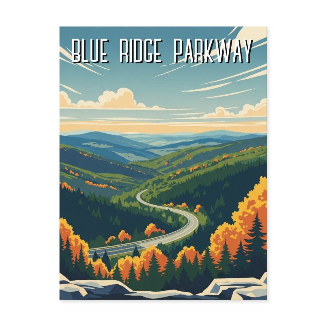 Vintage Blue Ridge Parkway Souvenir Postinvitations