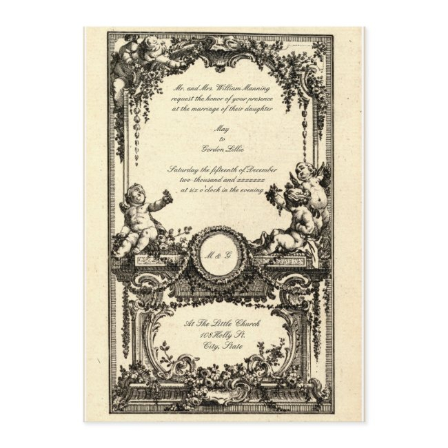 Vintage French Baroque Rococo Wedding Invitations