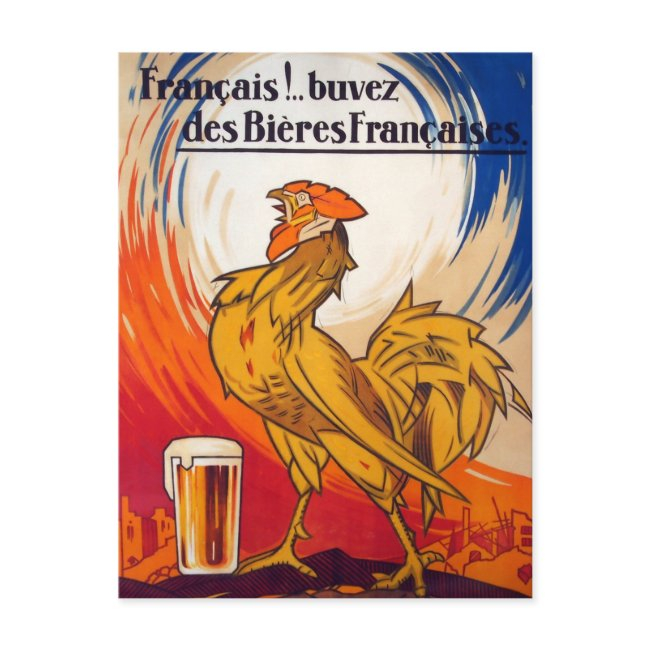 Vintage French Beer Advertisement Postinvitations
