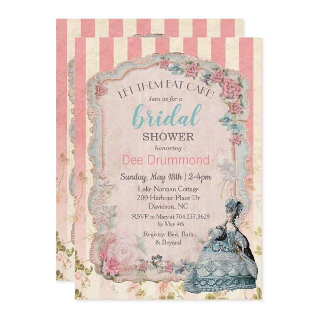 Vintage Marie Antoinette Bridal Shower Invitation