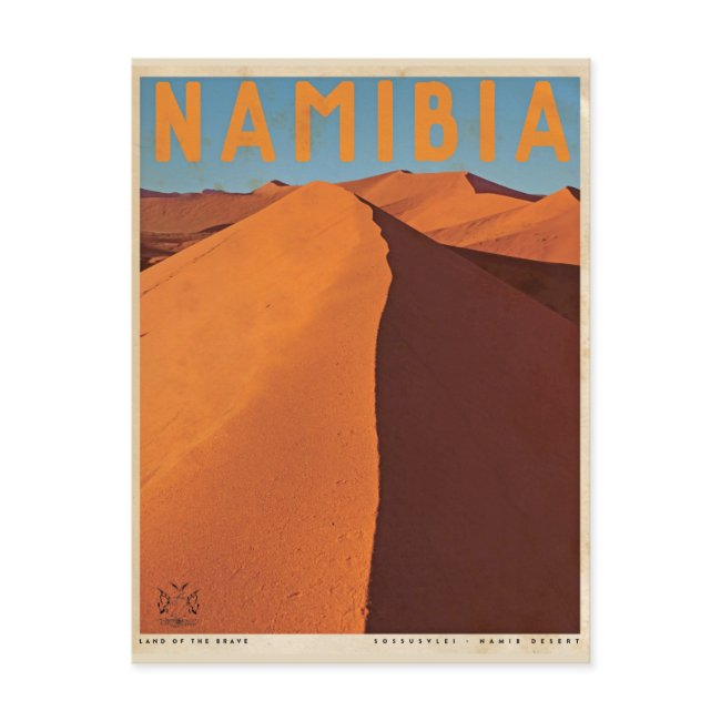 Vintage Namibia Travel Postinvitations