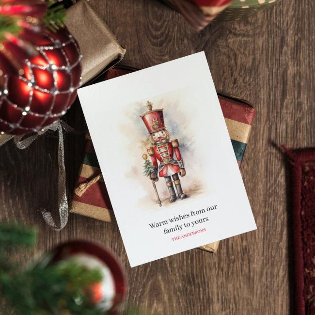 Vintage Nutcracker & Merry Christmas Holiday Invitations