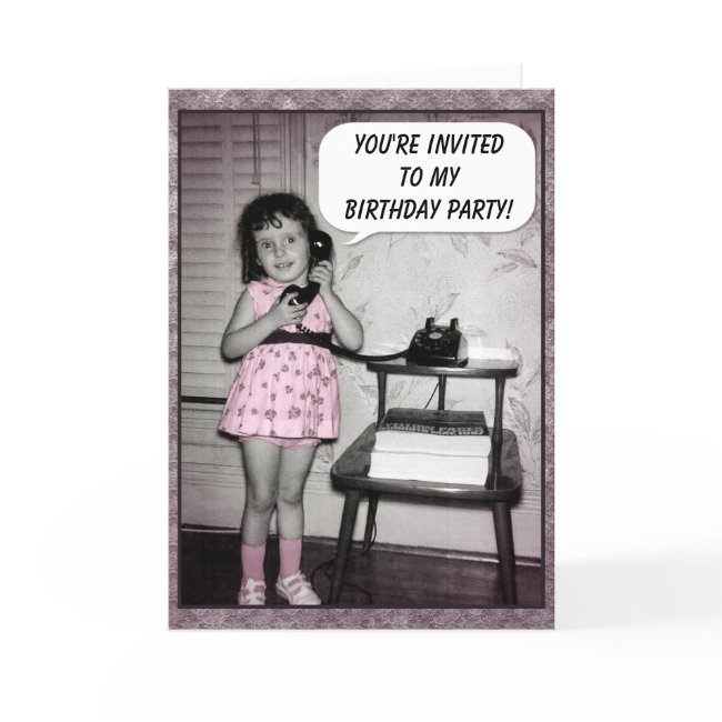 Vintage Photo Custom Birthday Party Invitations