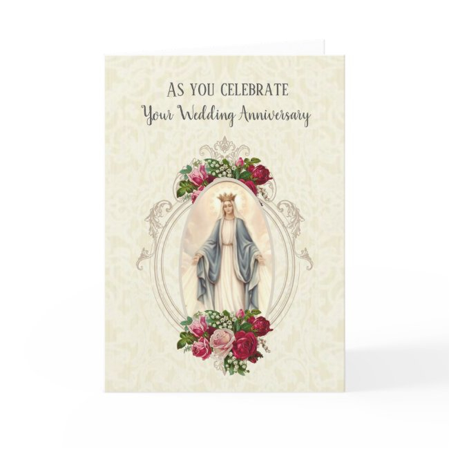 Virgin Mary | Wedding Anniversary | Red Roses Invitations