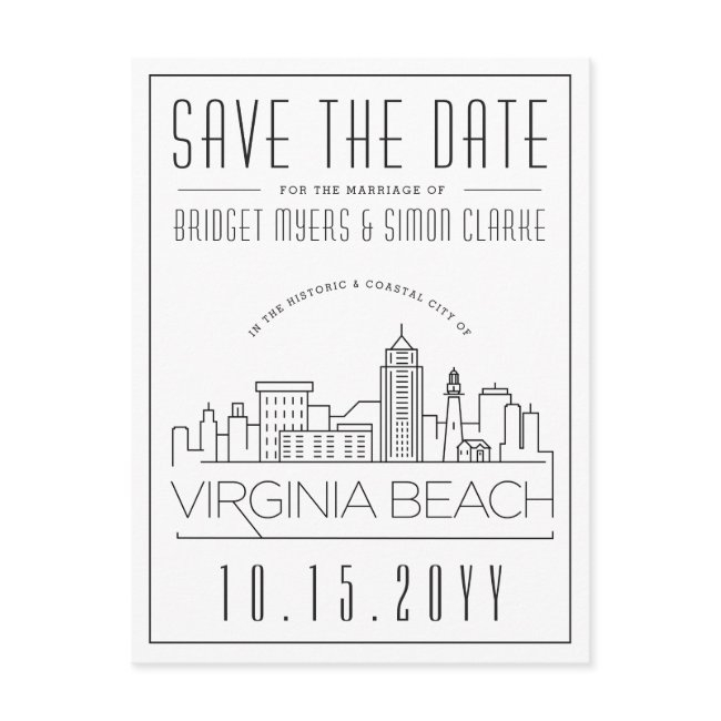 Virginia Beach Wedding | Skyline Save The Date Postinvitations