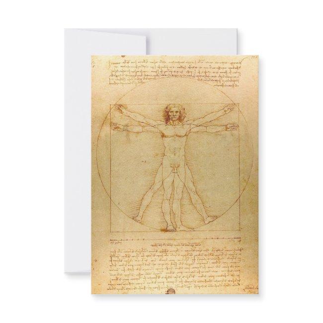 Vitruvian Man By Leonardo Da Vinci Thank You Invitations