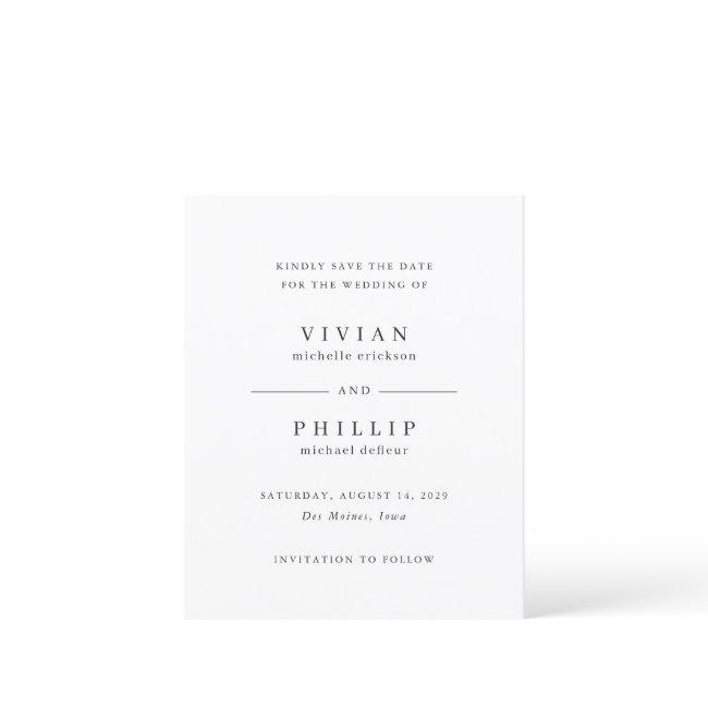 Vivian Simple Elegant Wedding Save The Date