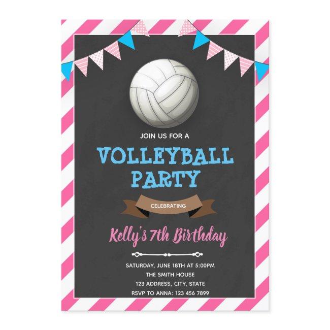 Volleyball Girl Birthday Invitation