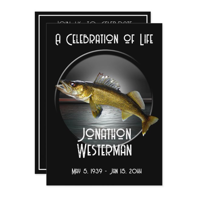 Walleye Pike Fishing Celebration Of Life Invitation