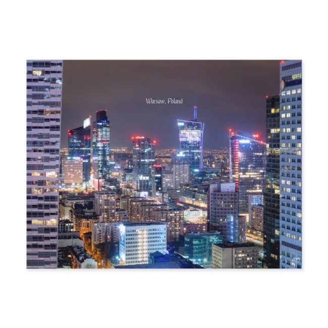Warsaw, Poland Skyline, Postinvitations