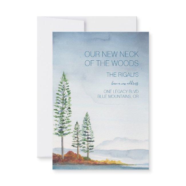 Watercolor Blue Mountains Moving Announcement