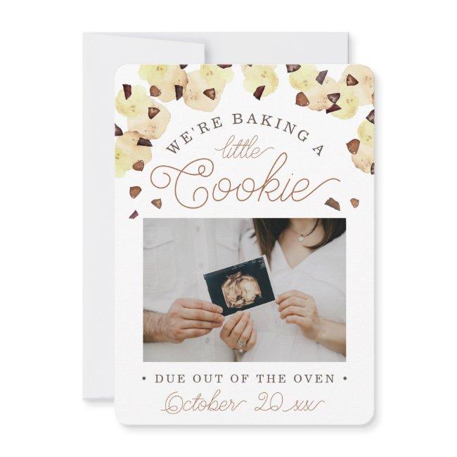 Watercolor Cookie Pregnancy Photo Announcement