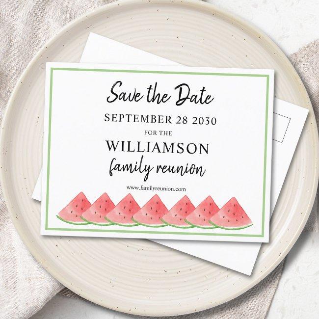 Watermelon Family Reunion Save The Date Announcement Postinvitations