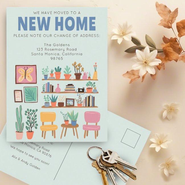We Have Moved Address Change Cute Livingroom Postinvitations
