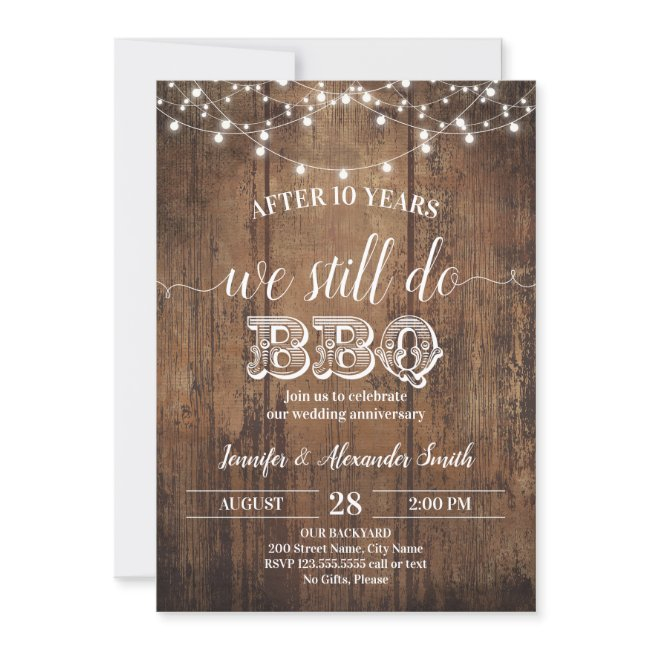 We Still Do Bbq Wedding Anniversary Invitation