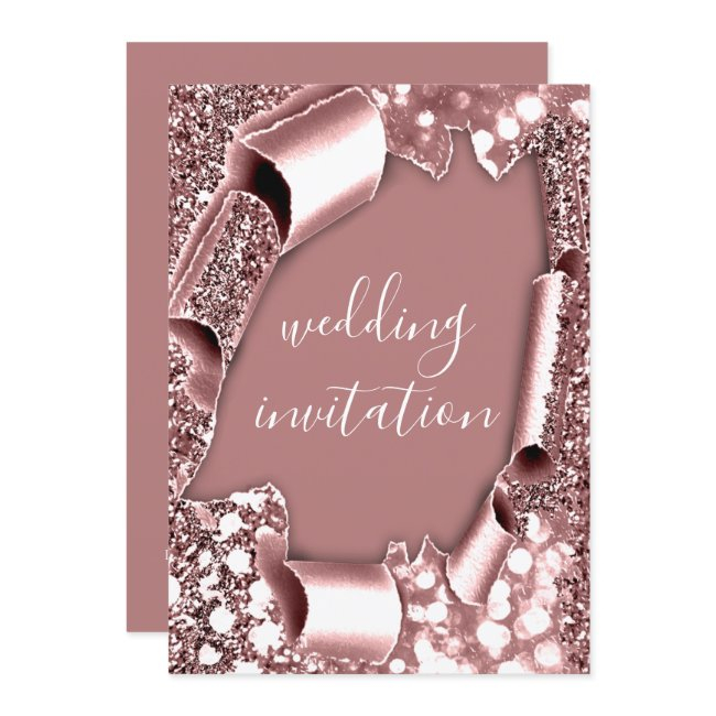 Wedding 3d Cart Effect Frame Rose Blush Royal Invitation