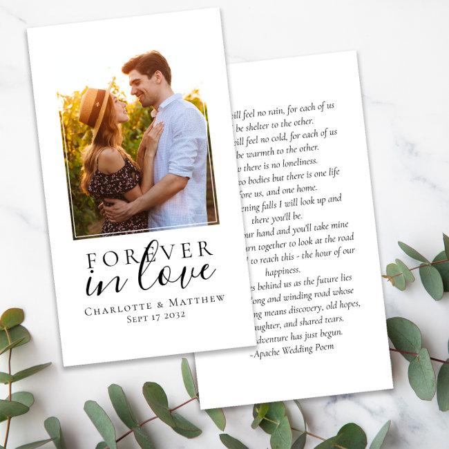 Wedding Favor Photo Keepsake Prayer Invitations