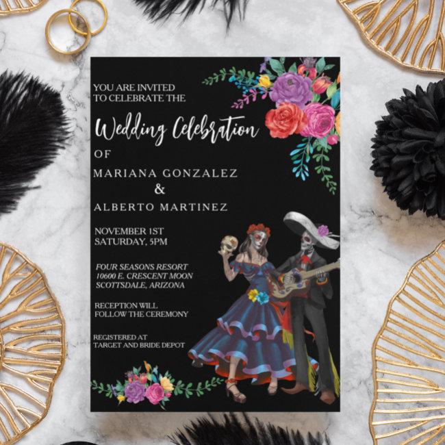 Wedding Invitation Day Of Dead Fiesta