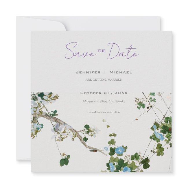 Wedding Marriage Minimalist Calligraphy Floral Announcement