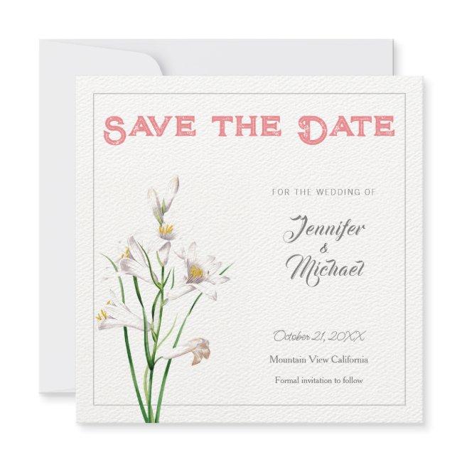 Wedding Professional Flower Design Save The Date Invitation