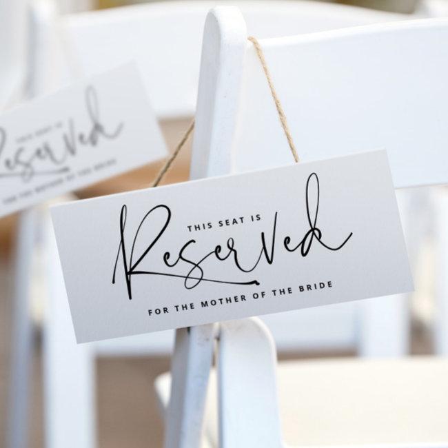 Wedding Reserved Sign Minimalist Script Invitations