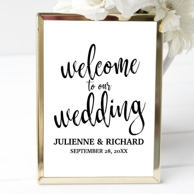 Wedding Welcome Gold Affordable Wedding Sign