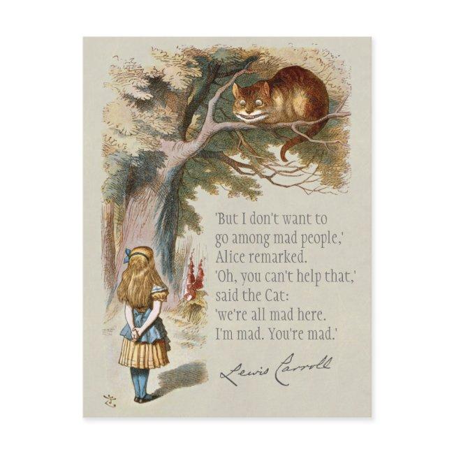 We're All Mad Here Cc0188 Alice Cheshire Cat Postinvitations