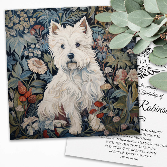 West Highland White Terrier Birthday Thank You Invitations