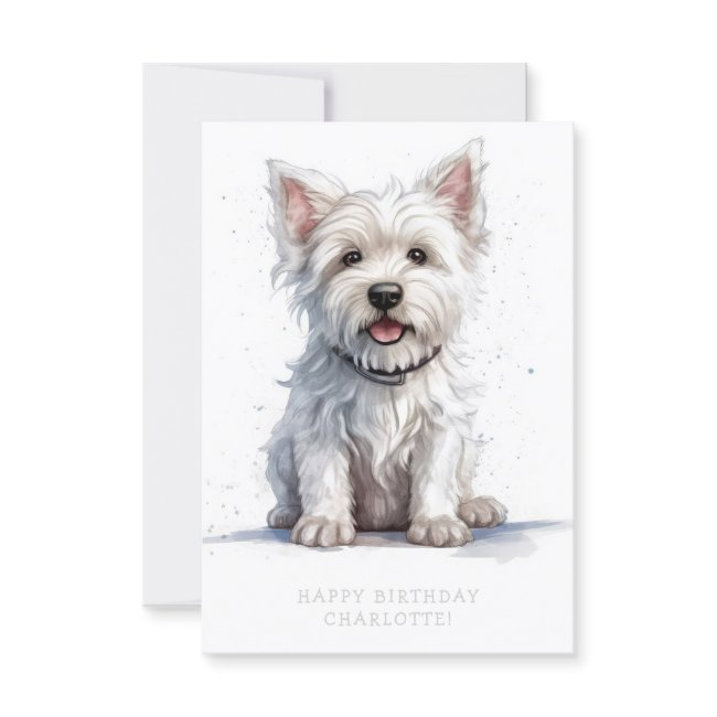 Westie Cheeky Cute Birthday Invitations Personalize