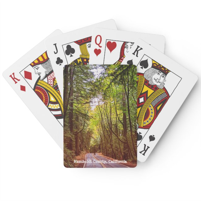 Wet Road Through Green Trees In Humboldt Autumn Poker Invitations