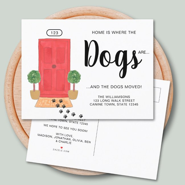 We've Moved Dogs Moving Announcement Postinvitations