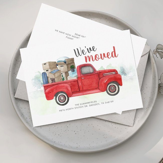 We've Moved Watercolor New Address Moving Announcement