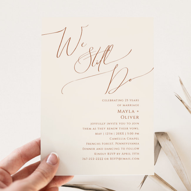 Whimsical Desert | Beige We Still Do Vow Renewal Invitation