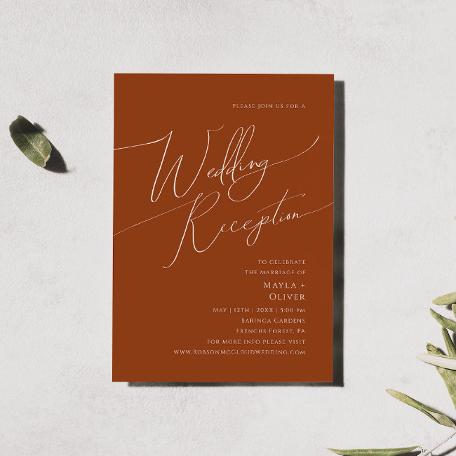 Whimsical Desert | Terracotta Wedding Reception Invitation