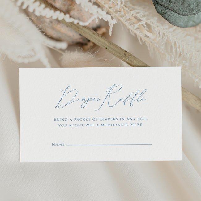 Whimsical Dusty Blue Baby Shower Diaper Raffle Enclosure Invitations