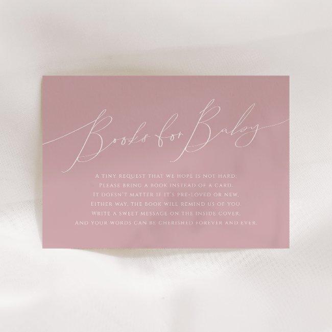 Whimsical Dusty Rose Books For Baby Enclosure Invitations