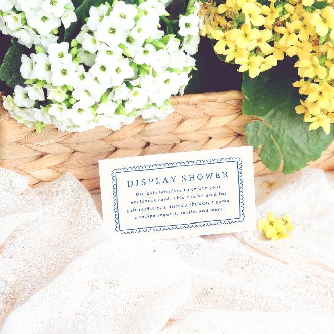 Whimsical Hand Drawn Retro Frame Bridal Shower Enclosure Invitations