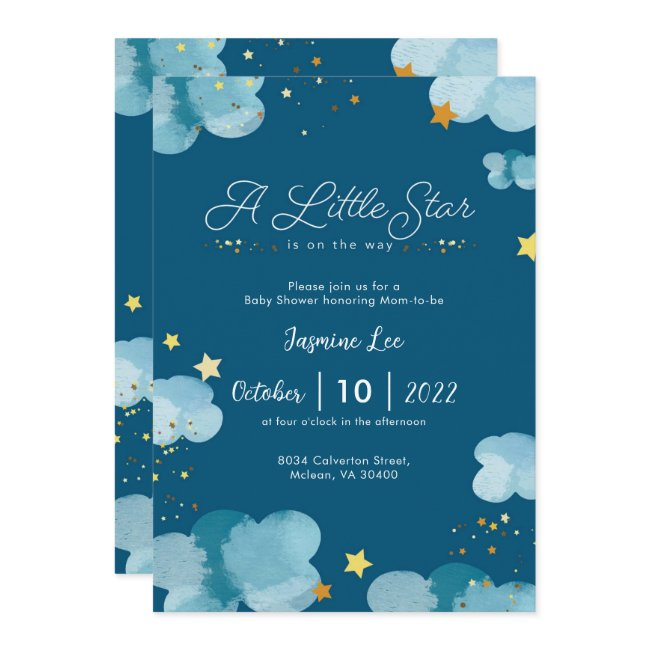 Whimsical Little Star Baby Shower Invitation