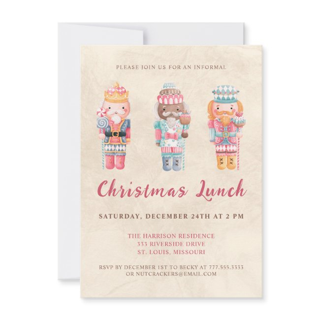 Whimsical Nutcrackers Christmas Lunch Invite